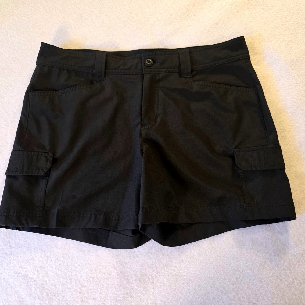 Eddie Bauer Womens Black Cargo Hiking Shorts Size 8 Stretch Outdoor Performance